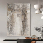 “Grey and Brown Textured Abstract” - Industrial - Inspired Painting On Canvas DS346