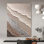“Beige and Silver Textured Abstract” - Vintage Lace - inspired Painting On Canvas PT0988