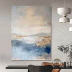 Beige, Blue, Brown with Abstract Horizons "Abstract Horizons" Abstract Painting On Canvas PS1340