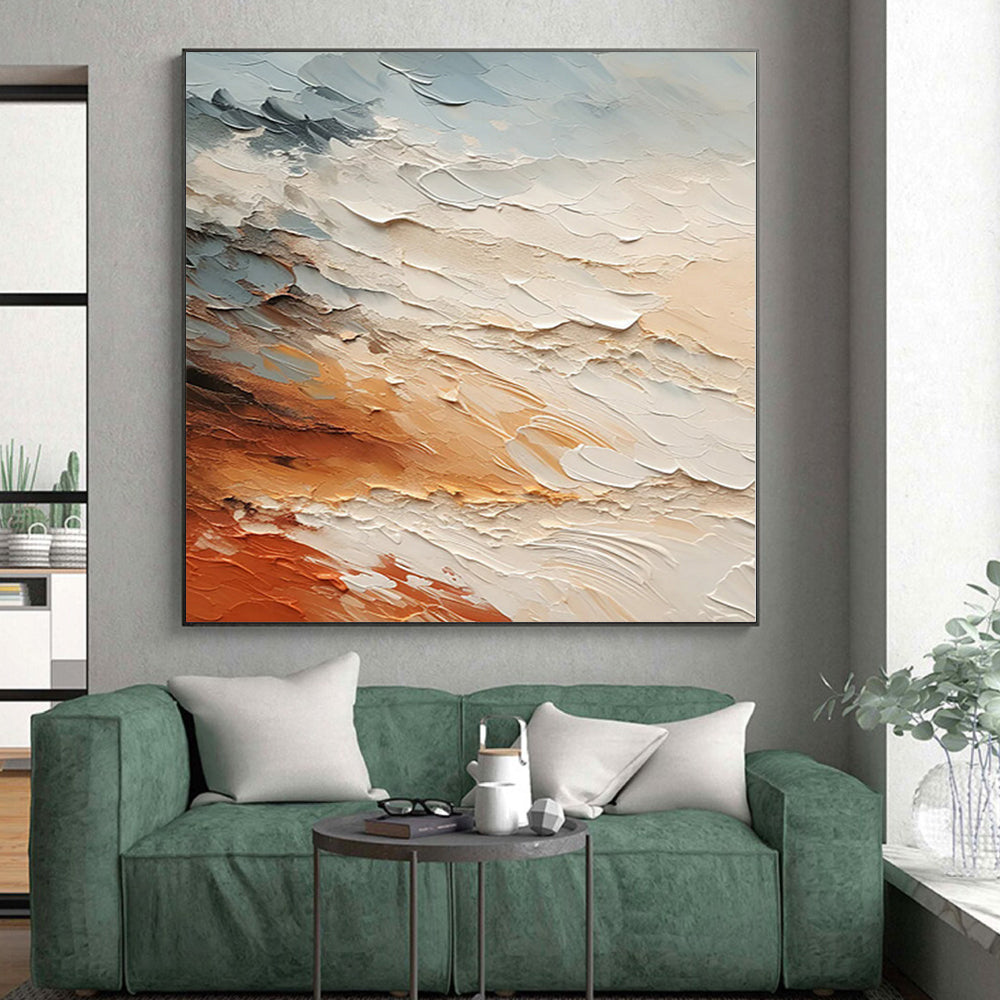 “Layered Earth Tones Abstract” - Landscape Abstract Painting On Canvas PS0080
