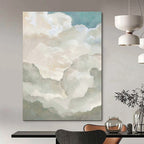 “Soft Cloudscape” - Impressionist Cloud Painting On Canvas PT1992