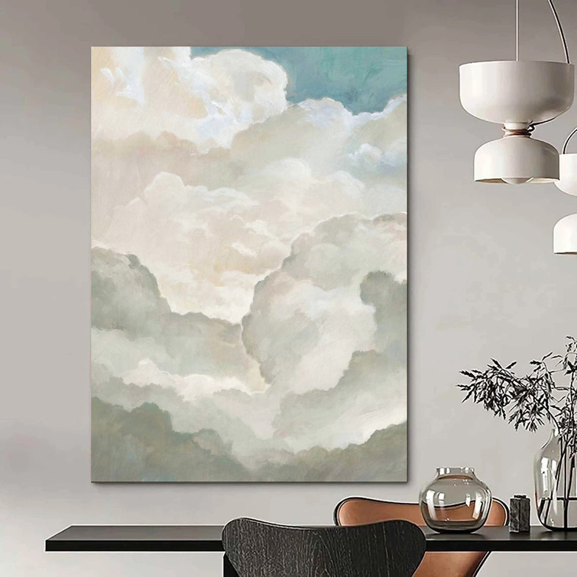 “Soft Cloudscape” - Impressionist Cloud Painting On Canvas PT1992