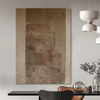Brown, Beige with Textured Overlays "Textured History" Abstract Painting On Canvas PS1286