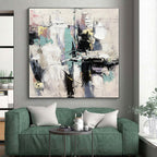 “Pastel - Toned Abstract Urban Layers” - Soft Abstract Painting On Canvas PS0319