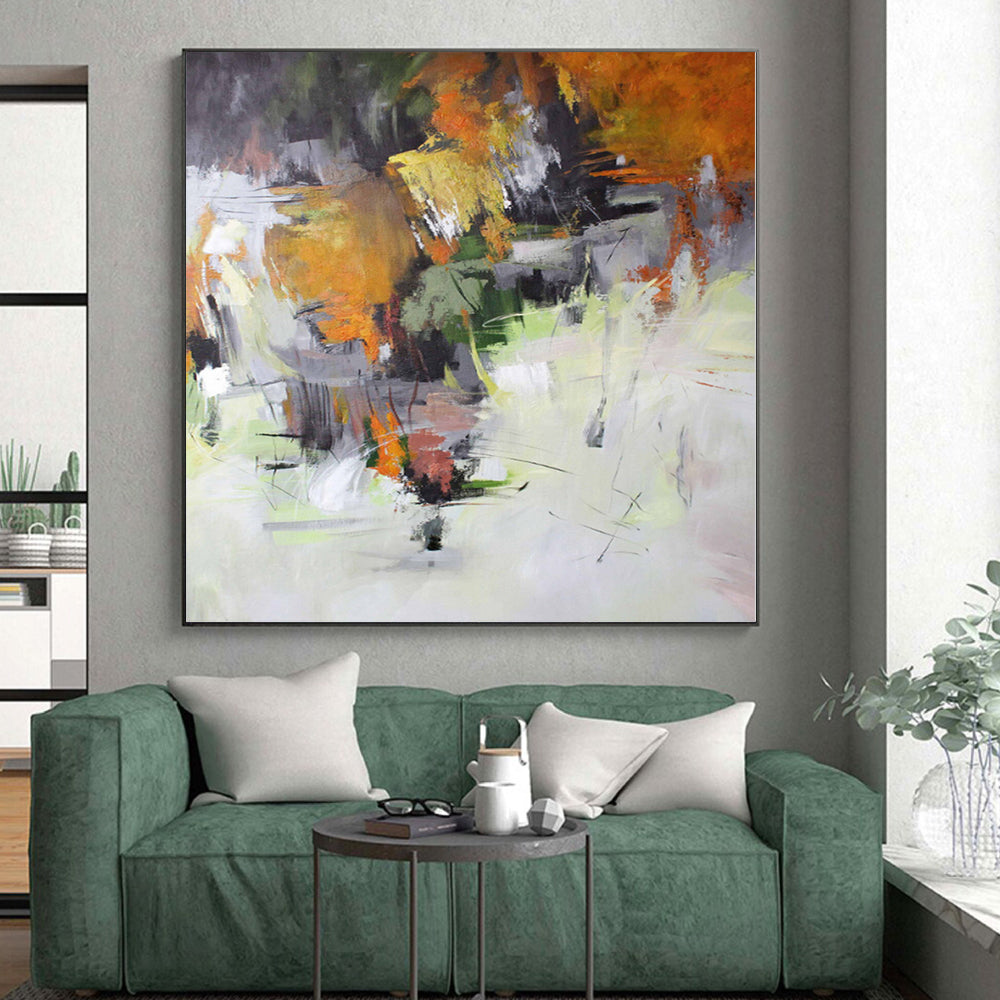 “Vibrant Abstract of a Colorful Landscape” - Fauvist Abstract Painting On Canvas PS0261