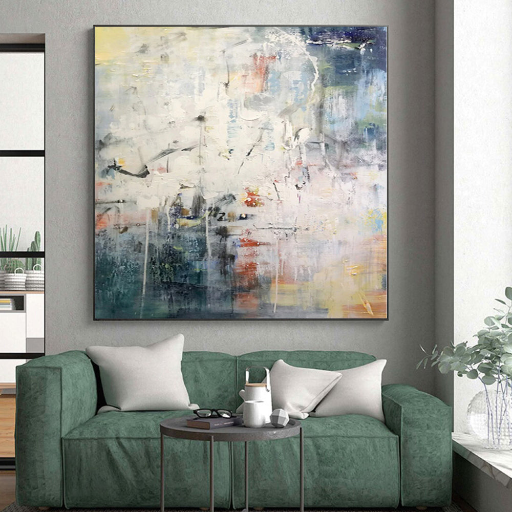 “Multi - colored Abstract Chaos” - Dynamic Abstract Painting On Canvas PS0298