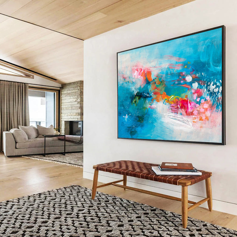 Blue - Toned Abstract Seascape Painting On Canvas DKS032