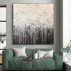 “Gray Drip Gradient” - Gray, Black, White Abstract Drip Painting On Canvas PS0566