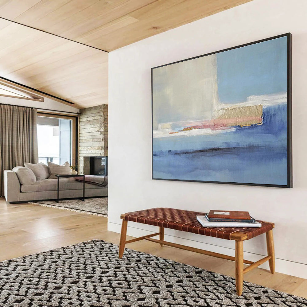 “Soft Blue Abstract” - Subtle Color - field Painting On Canvas DKS407