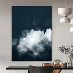 “Dark Sky with White Clouds” - Minimalist Nature Study Painting On Canvas DS233