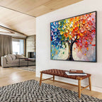 “Colorful Tree of Life” - Impasto Oil Painting On Canvas DKS798