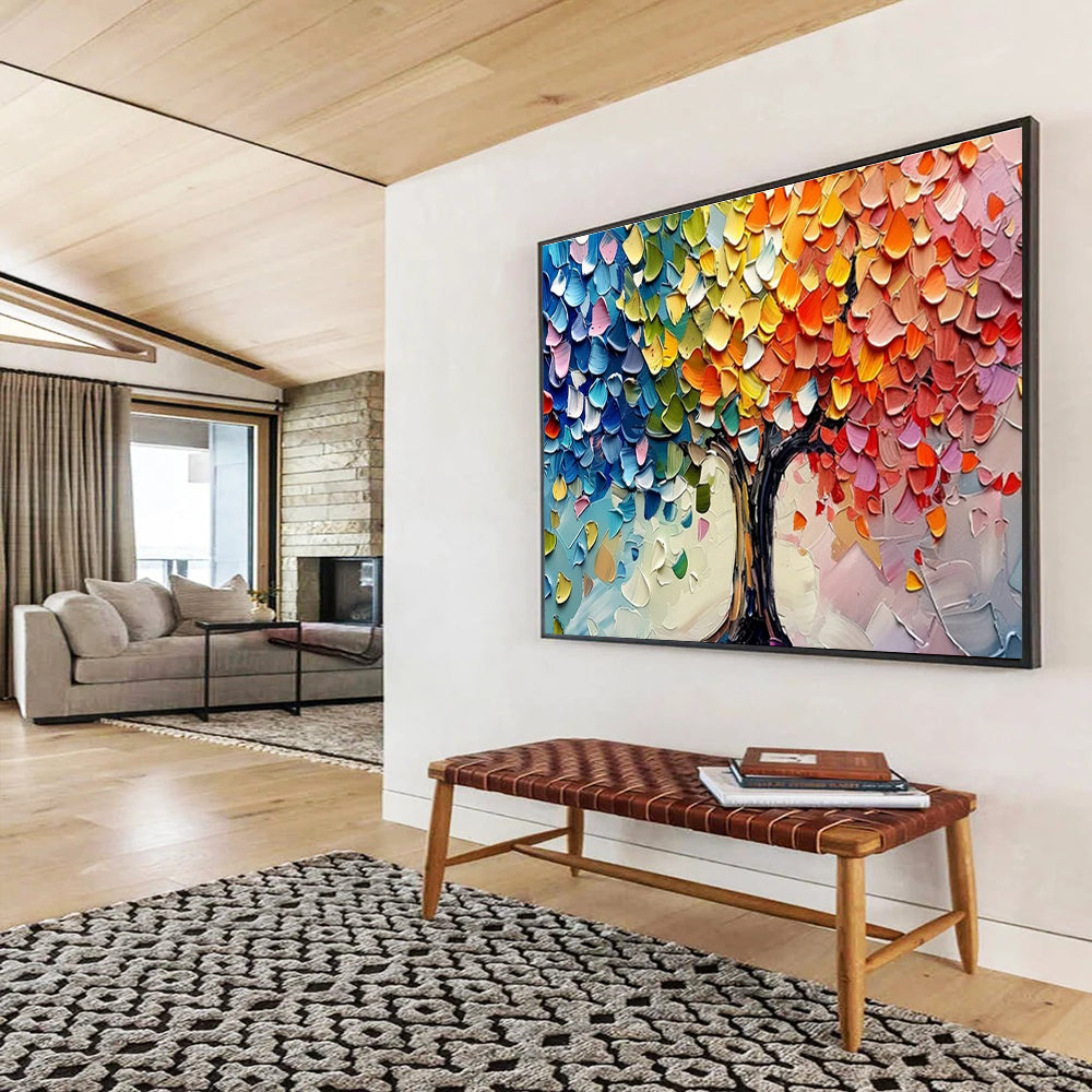 “Colorful Tree of Life” - Impasto Oil Painting On Canvas DKS798