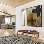 “Neutral Tones & Minimal Shapes” - Abstract Ink - Inspired Painting On Canvas PT1675