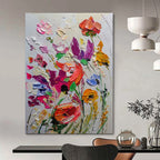 “Impasto Floral Burst - Bold Blooms & Thick Paint” Painting On Canvas DS265