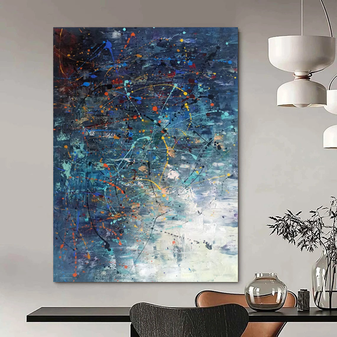 “Color Explosion Abstract” - Bold Splashes of Diverse Hues Painting On Canvas DS246