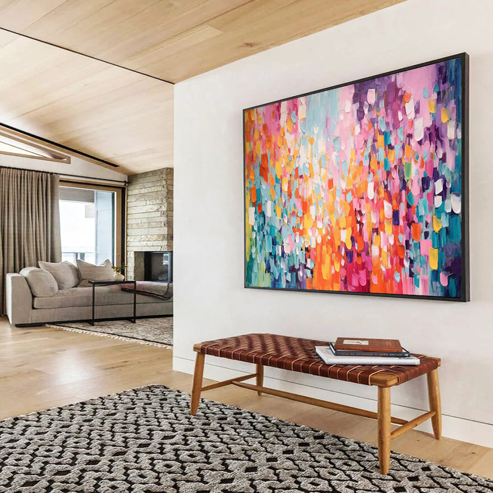 “Colorful Dot Abstract Explosion” - Lively Abstract Painting On Canvas PT158