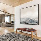 “Minimalist Gray and White Abstract Horizon” - Calm Abstract Painting On Canvas PT136