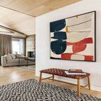 Color - Blocked Abstract Shapes Modernist Abstract Painting On Canvas DKS140