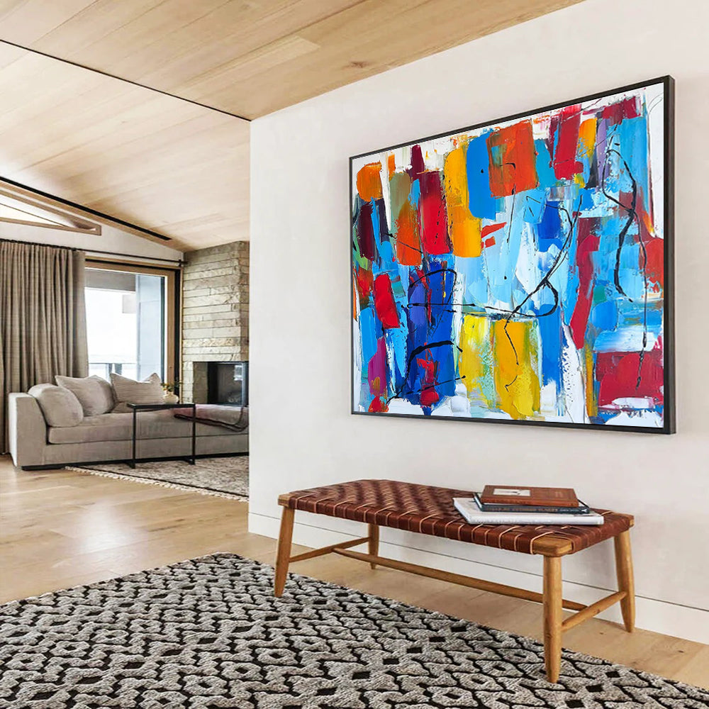 “Color Explosion Abstract” - Vibrant Abstract Painting, Perfect for Creative Studio & Game Room DKS605