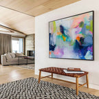 “Vibrant Color Collision” - Energetic Abstract Painting On Canvas DKS497