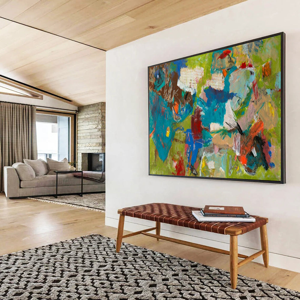 “Vibrant Chaos & Colorful Shapes” - Abstract Expressionist - Inspired Painting On Canvas PT1677