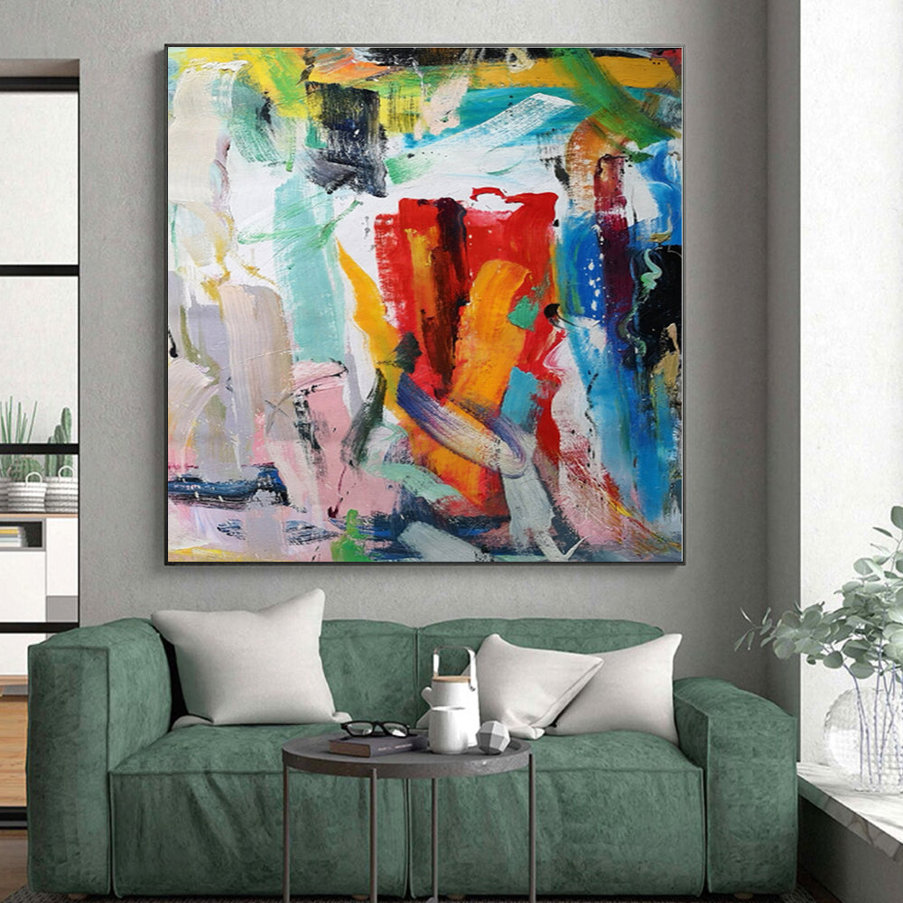 “Colorful Chaos Abstraction” - Multicolor Abstract Painting On Canvas PS0473