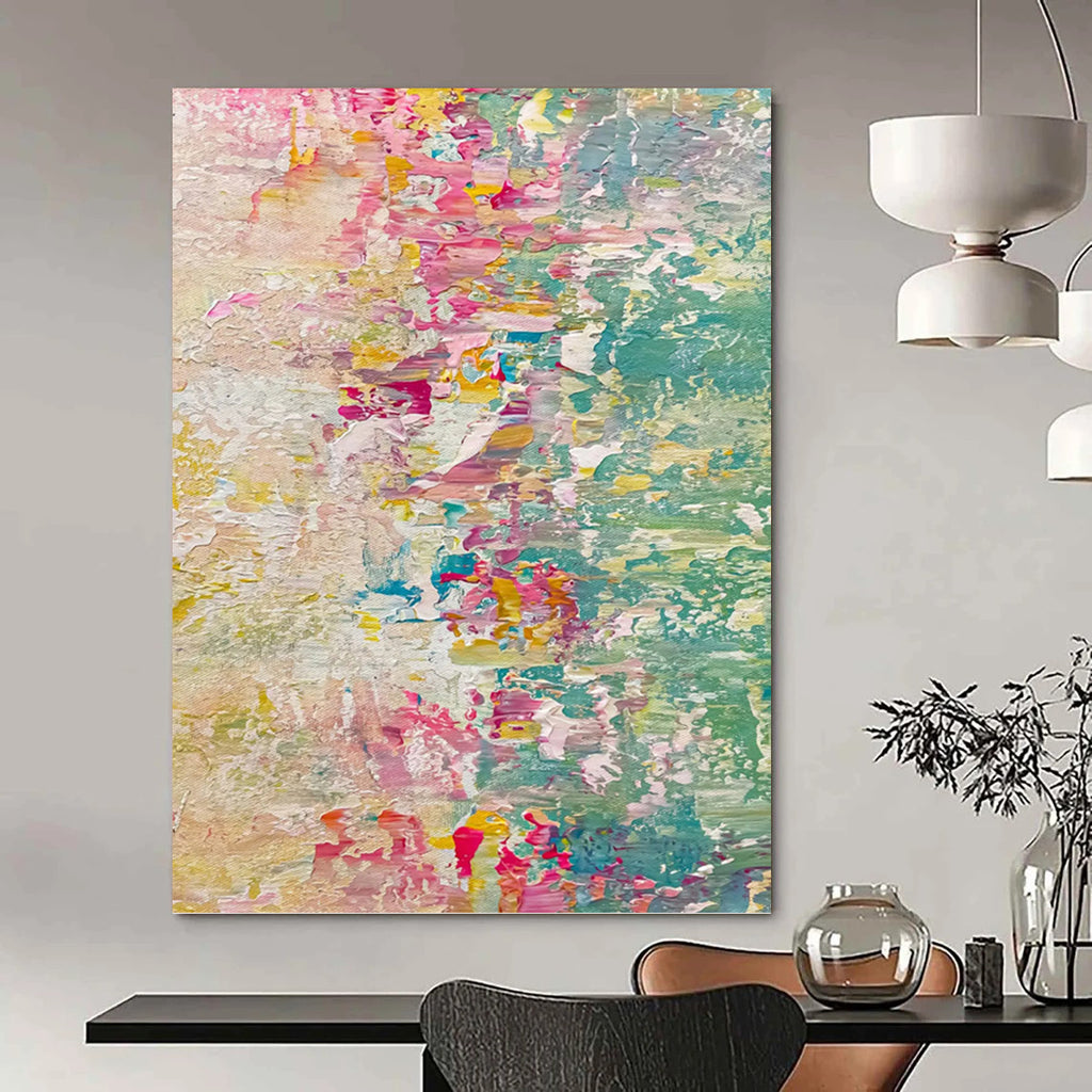 “Pastel Textured Dreamscape” - Abstract, Whimsical - Styled Painting On Canvas PT1683