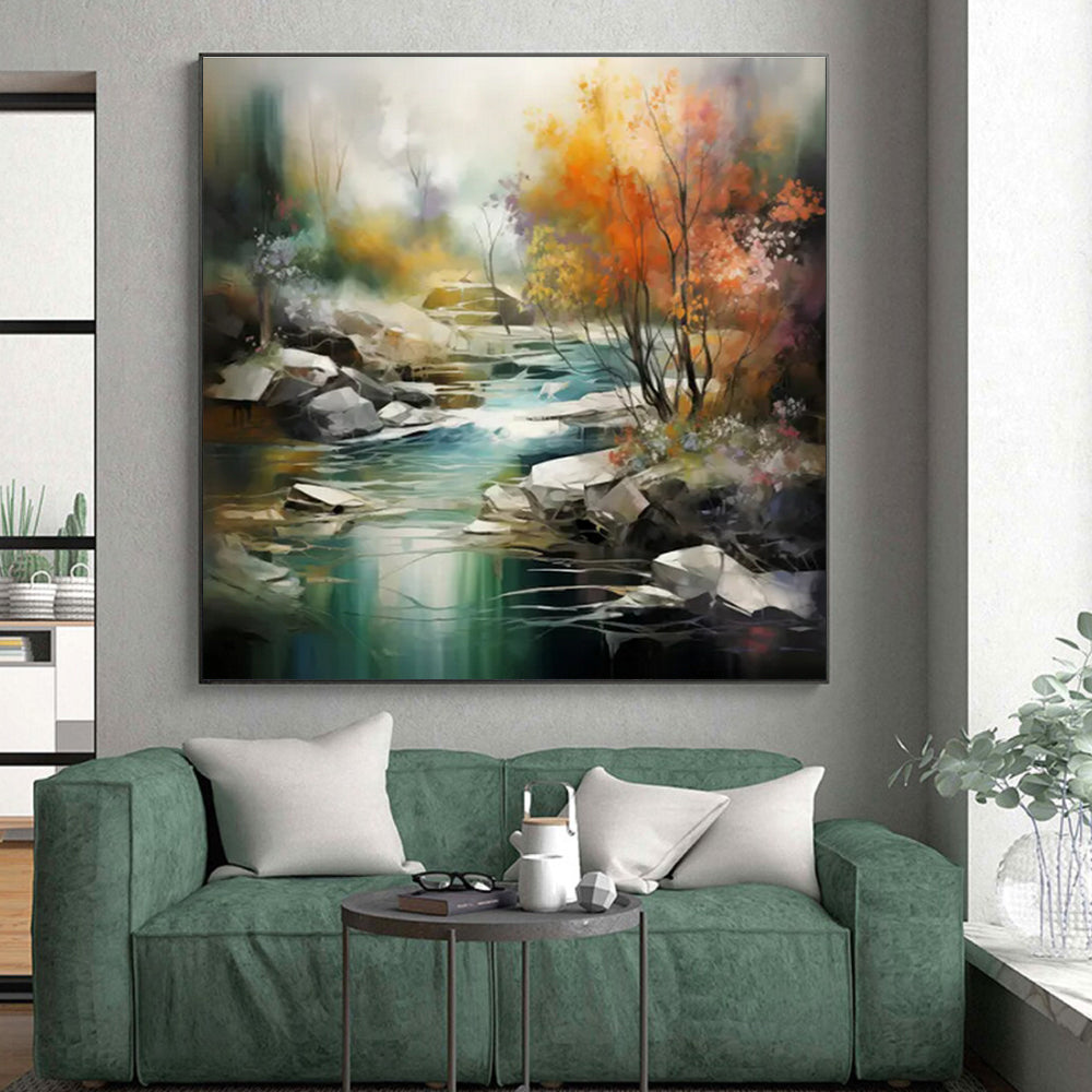 Colorful Abstract Landscape Painting On Canvas PS0832