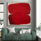 Red Shapes, "Bold Red Blocks" – Minimalist Abstract Painting On Canvas PS0879