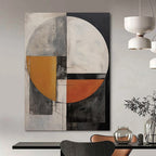 Circular Geometric Design in Warm and Cool Tones "Colorful Circumference" Abstract Painting On Canvas PS1208