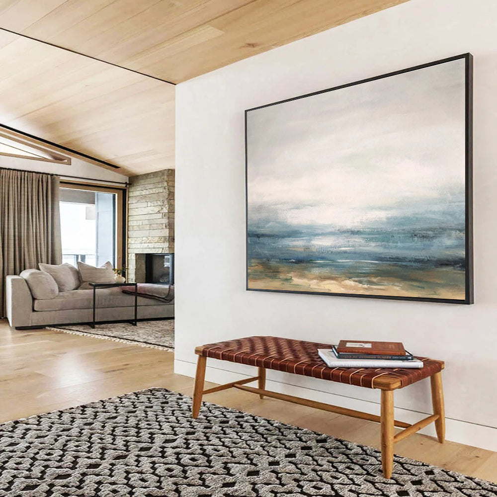 Soft Ocean Hues Seascape Painting On Canvas DKS174