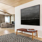 “Dark and Moody Abstract Seascape” - Abstract Seascape Painting, Suitable for Study & Library DKS598