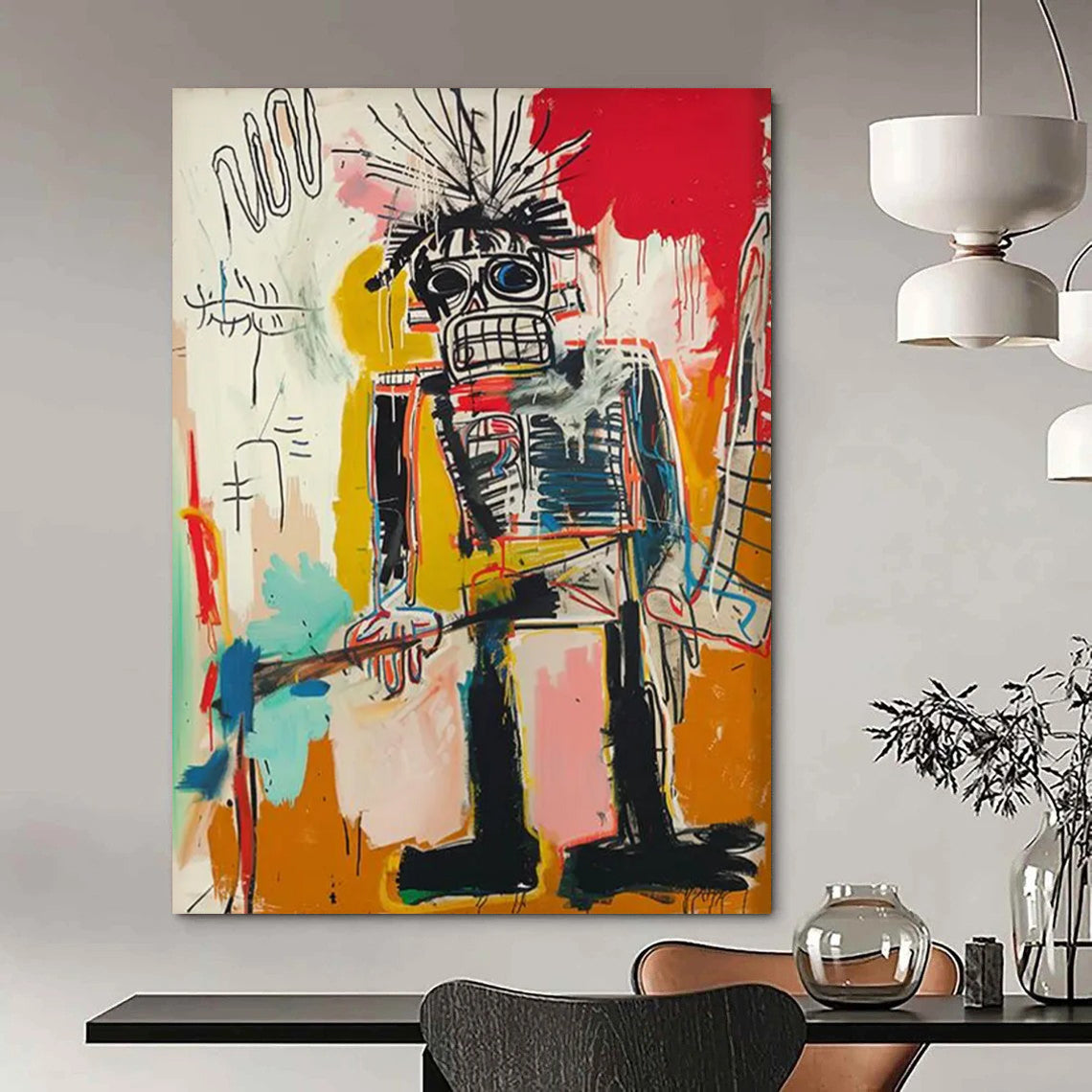 Punk Robot: Basquiat - Inspired Rebel Painting On Canvas DS109