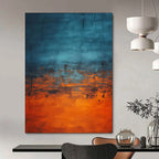 “Blue - Orange Blended Abstract (Repeat)” - Abstract Expressionist Painting On Canvas PT1947