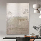 “Beige - White Textured Abstract” - Minimalist Abstract Painting On Canvas PS0114