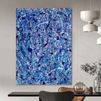 “Blue and White Drip Abstract” - Action - Inspired, Dynamic Painting On Canvas PT1560