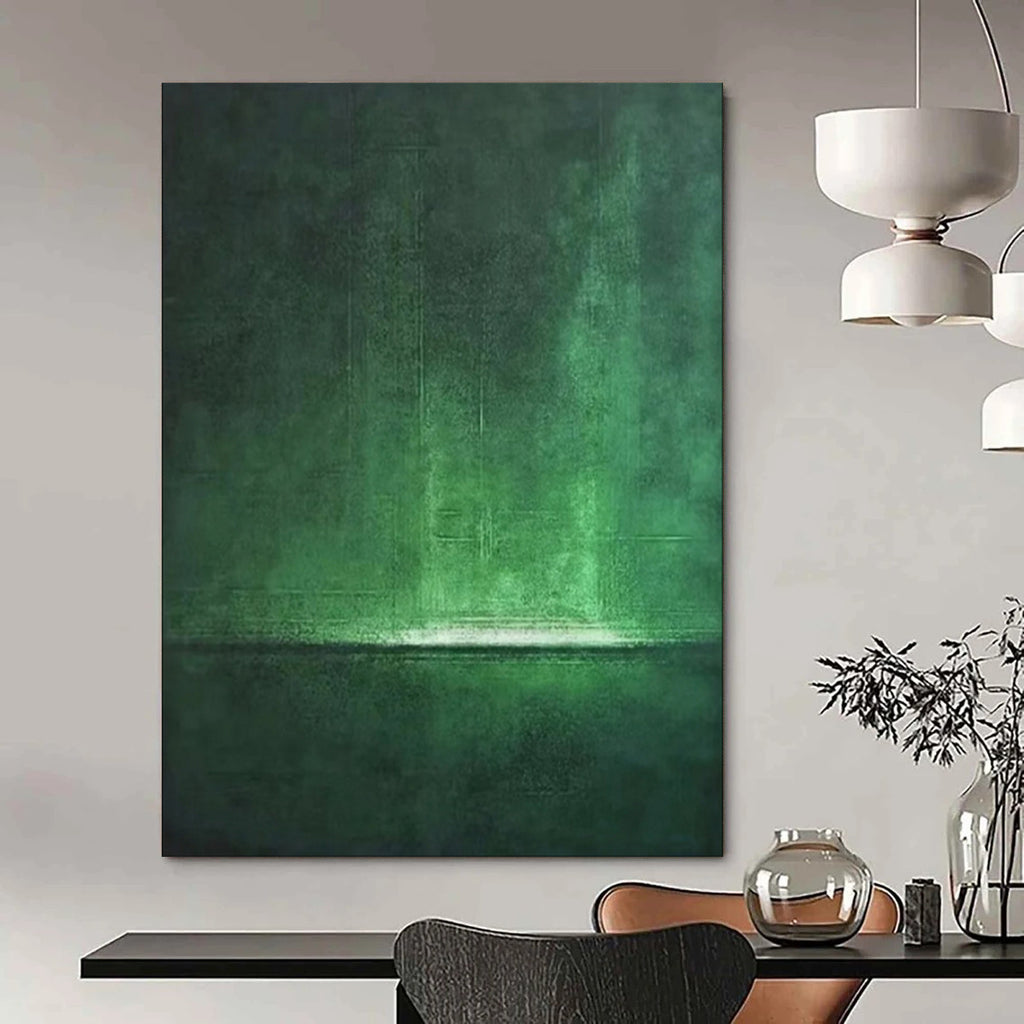 “Dark Green Textured Abstraction” - Abstract Textured Painting On Canvas PT1891