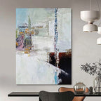 “White - Based Abstract Layers” - Abstract Expressionist Painting On Canvas DS040