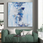 “Blue - Gray Abstract” - Contemporary Abstract Painting On Canvas PS0072