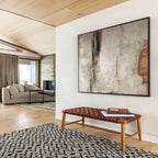 “Gray - Brown Textured Wall” - Neutral Tones “Urban Relic” Painting On Canvas PT1625
