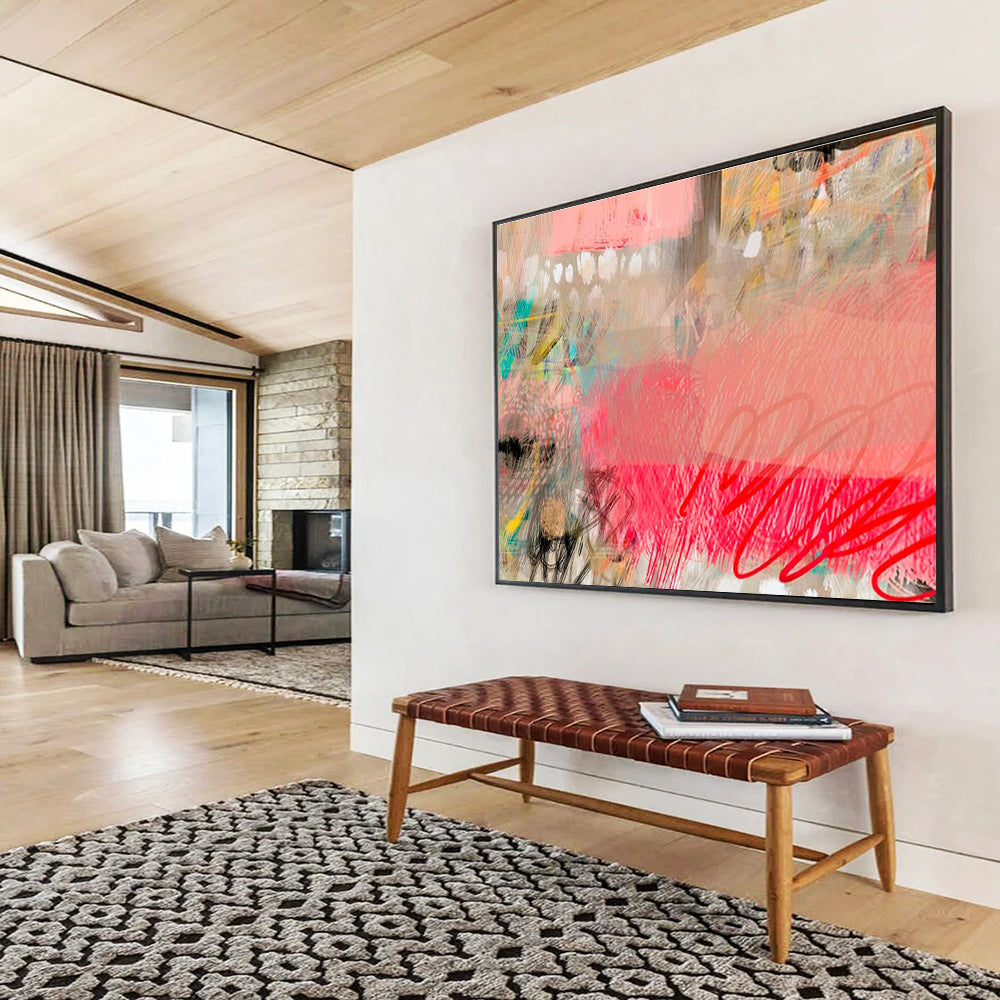 “Blush - Toned Abstract Fusion” Abstract Painting On Canvas DKS206