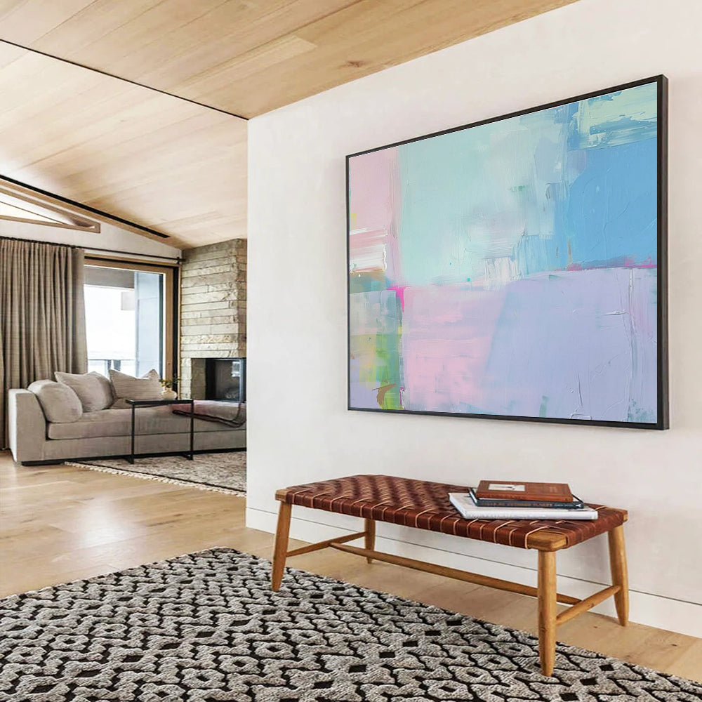 “Pastel Color Blocks” - Soft Abstract Painting On Canvas DKS481