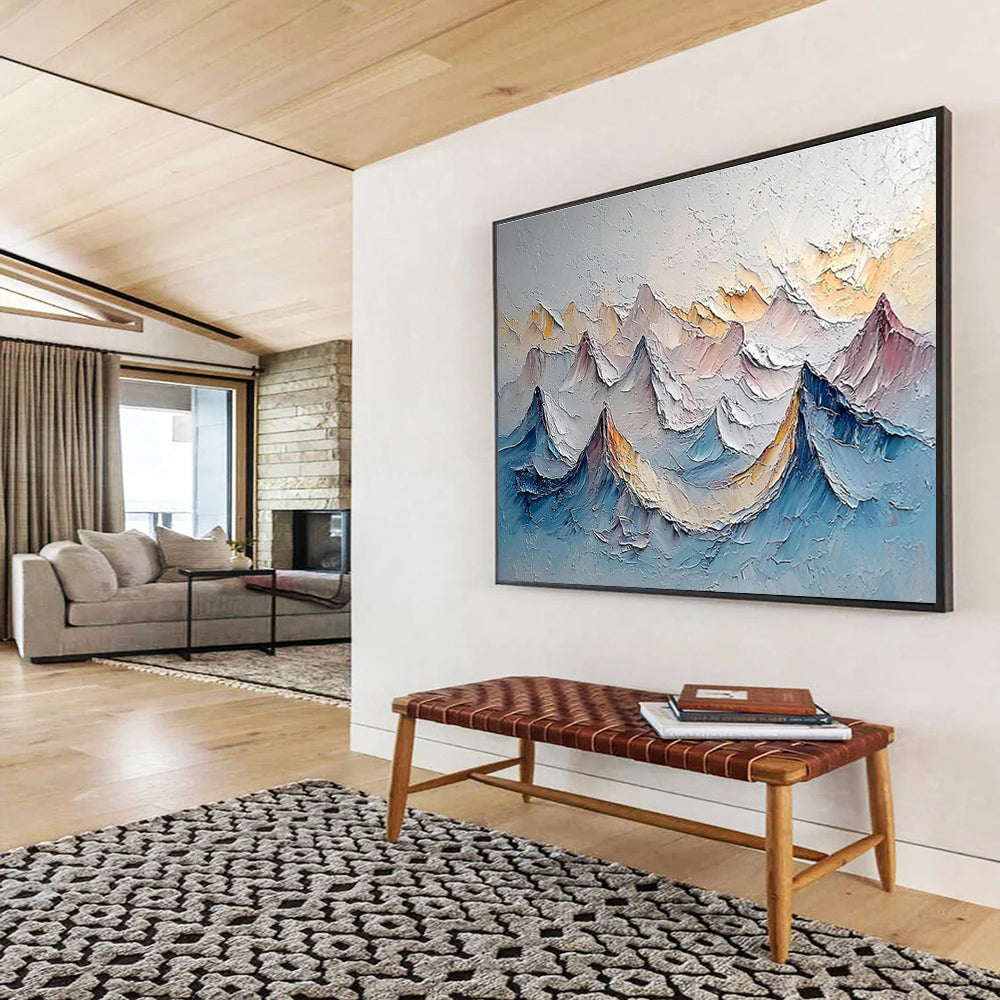 “Colorful Mountain Ridges” - Impasto Oil Painting on Canvas DKS902