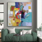 Vibrant Abstract Forms, "Color Carnival" – Abstract Expressionist Painting On Canvas PS0889
