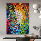 “Colorful Abstract Dots” - Abstract, Vivid - Colored Painting On Canvas PT1592