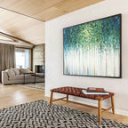 “Dripping Green Forest” - Abstract Landscape Painting On Canvas PT206