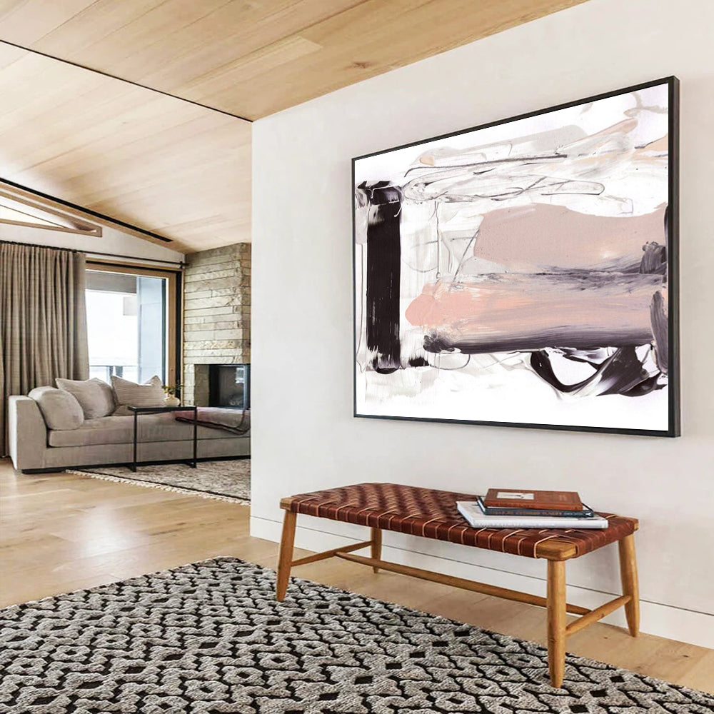 “Soft Neutral Abstract Layers” - Calm Abstract Painting On Canvas PT143