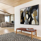 “Neutral Tones & Stylized Profiles” - Cubist - Inspired Abstract - Painting On Canvas PT1688