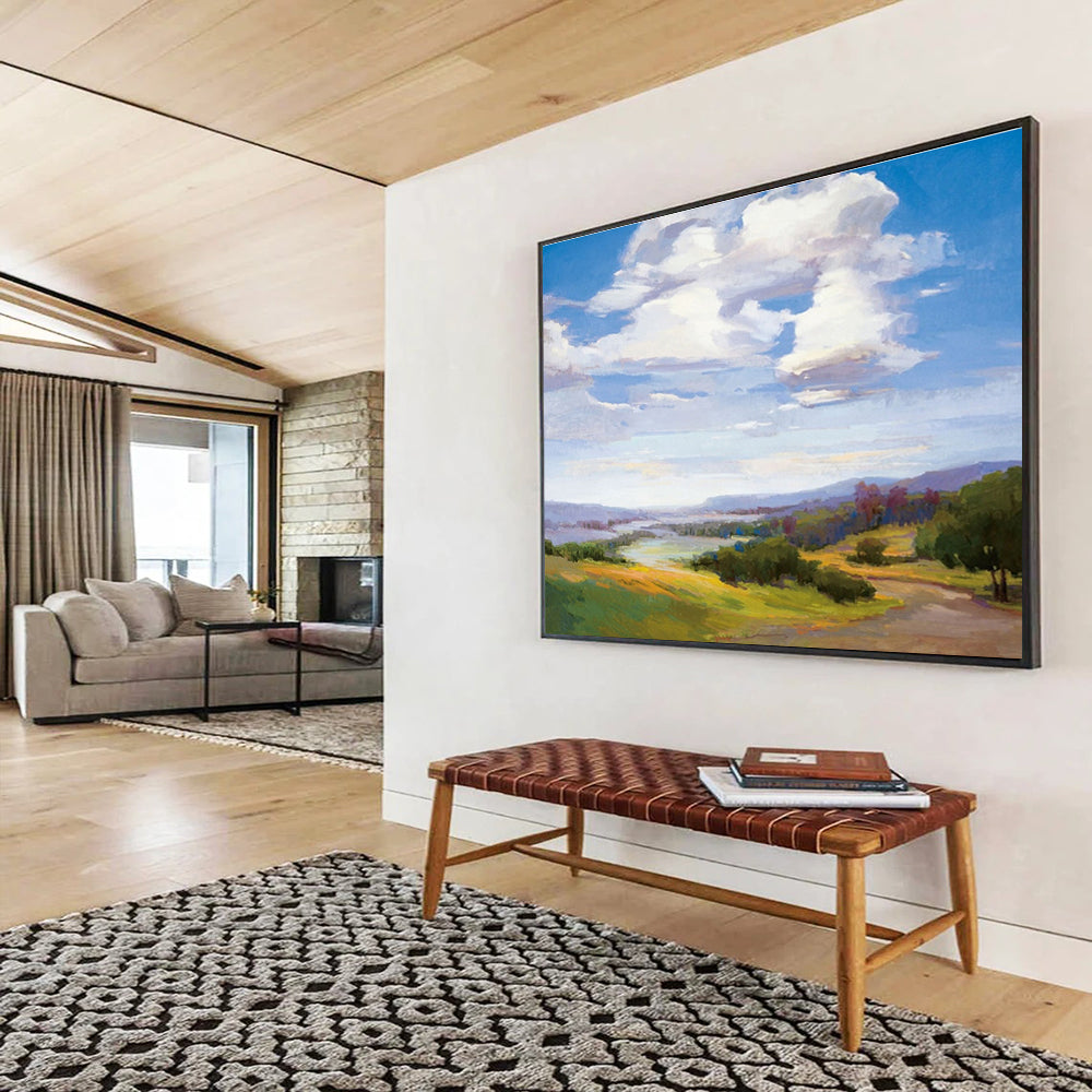 “Sunny Valley” - Impressionistic Landscape Painting On Canvas DKS434