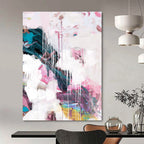 “Blush & Teal Drip Fusion” - Soft Pinks & Deep Greens with Drips Painting On Canvas DS192